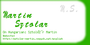 martin sztolar business card